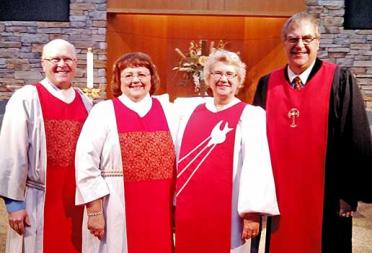 Photo: l to r, Eugene Moeller, Marilyn Moeller, Martha Brandt, Jim Bergh