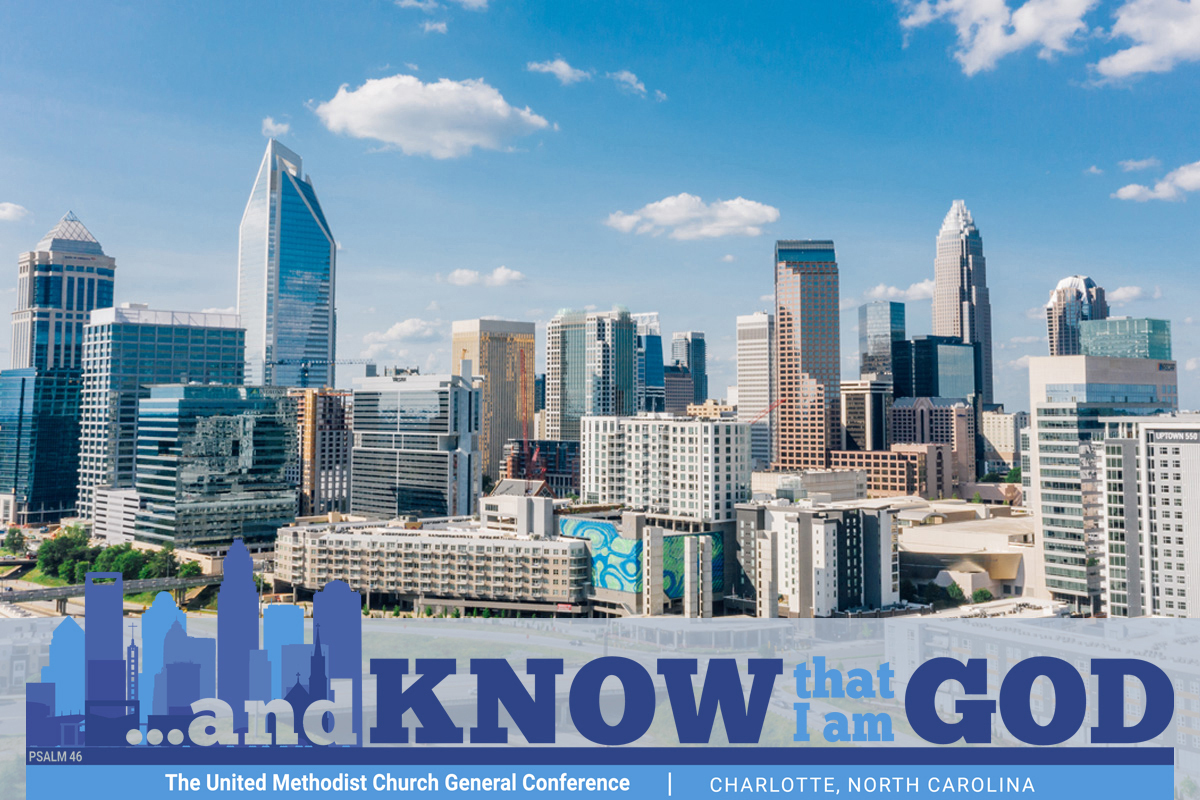 GC logo and Charlotte skyline