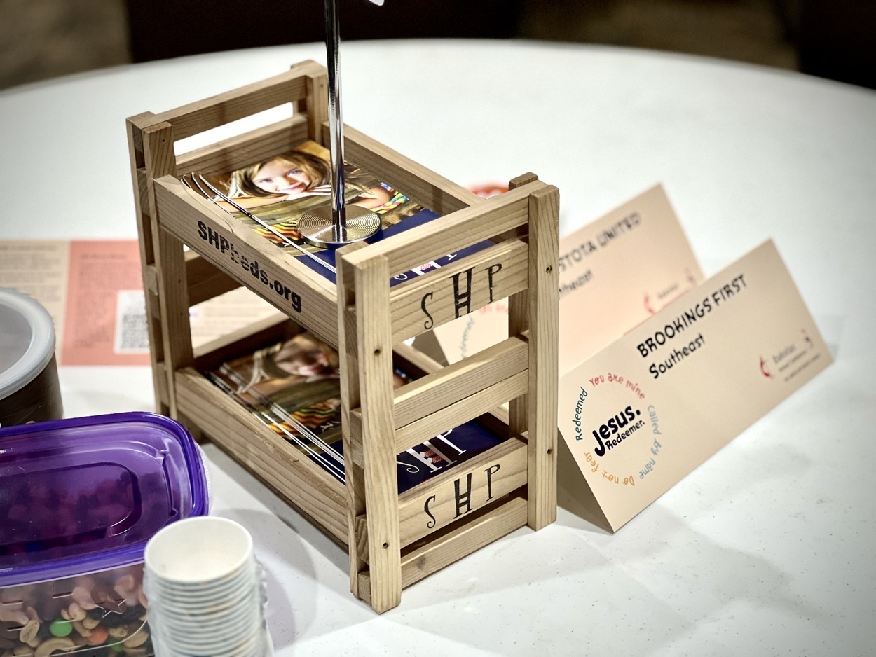 Tiny model of bunk bed on a table